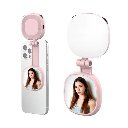 Lumière Anneau Selfie Pliante pour IPhone avec Miroir